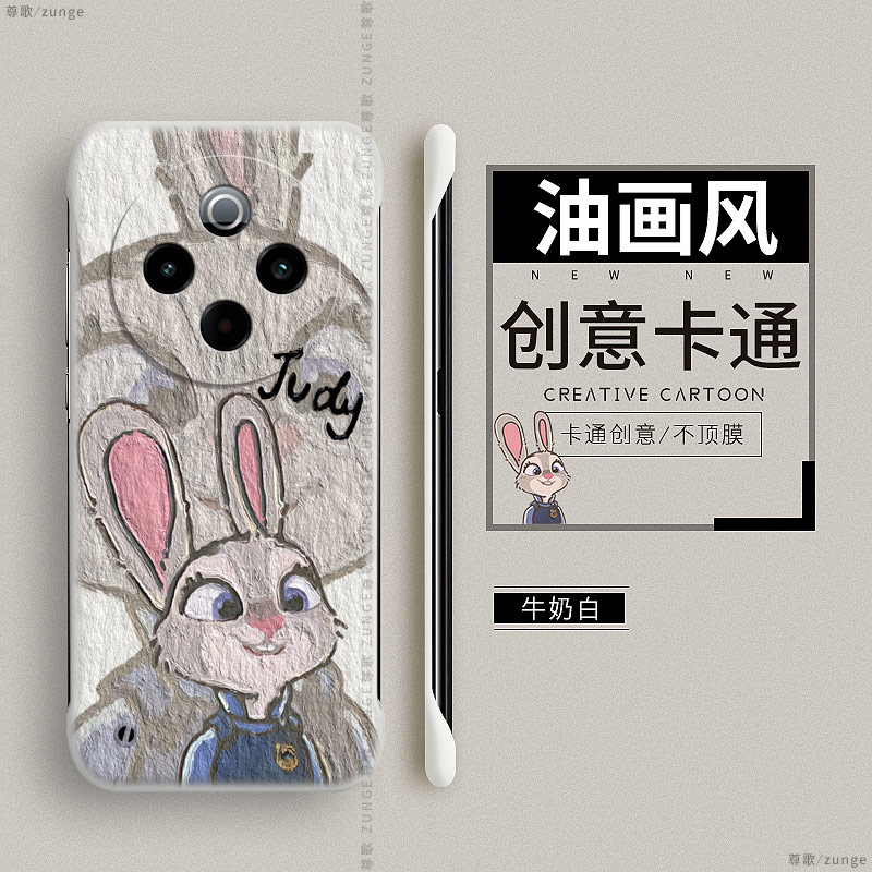适用vivoy300pro手机壳y300尼克朱迪y200i卡通y78+情侣y76s无边框y77保护套y100油画y52s硬壳viv0防摔t2x兔子