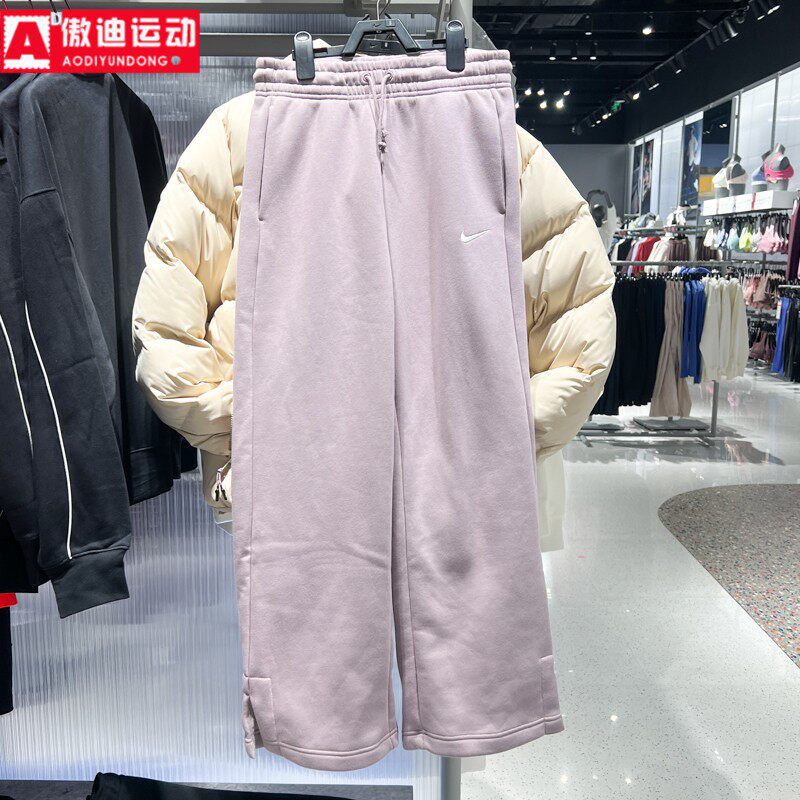 耐克女裤2026春季新款加绒纯色舒适休闲阔腿裤直筒长裤IH1012-226