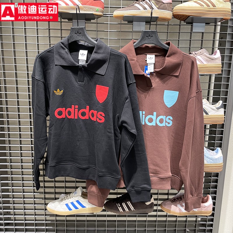 阿迪达斯三叶草女装2025冬新款纯棉保暖卫衣套头衫 JZ0879 JY3527