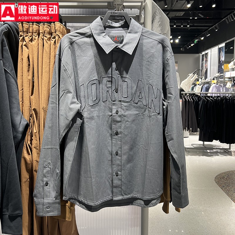 NIKE耐克男2025冬季款印花港风牛津布长袖运动长袖衬衫IB0318-011