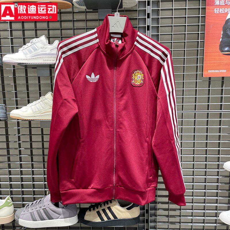 阿迪达斯三叶草男子2026夏新款经典百搭足球风立领夹克外套JZ2254