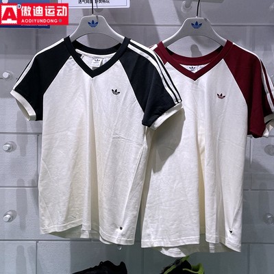 阿迪达斯三叶草短袖女夏季新款纯棉透气运动休闲T恤KF0316 KE6163
