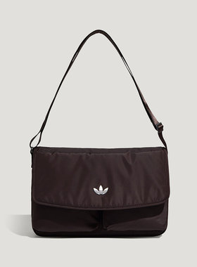 阿迪达斯三叶草男女包2026新款日常可调节单肩包休闲邮差包KT7417