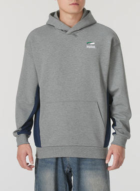 PUMA彪马男装2024秋款休闲简约宽松保暖连帽卫衣套头衫 628142-53