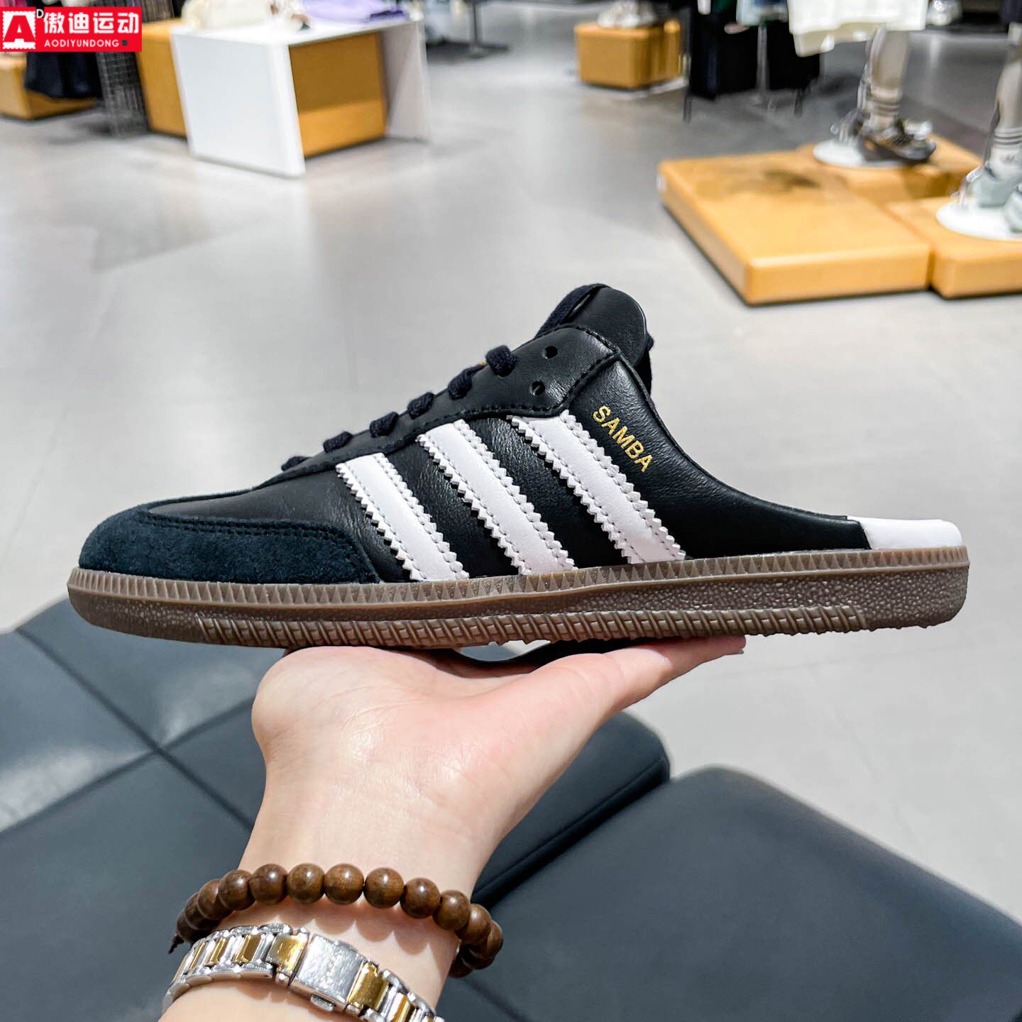 adidas阿迪达斯三叶草2026秋中性「T头鞋」半拖穆勒鞋拖鞋 LB3815