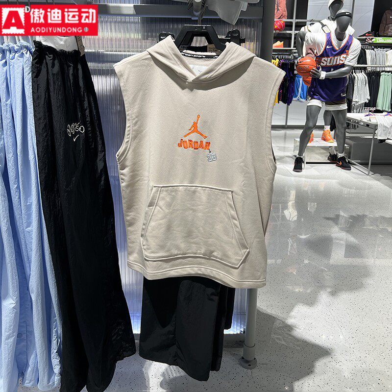 NIKE耐克男装2026夏新品速干透气运动连帽无袖短袖T恤 IR6310-236