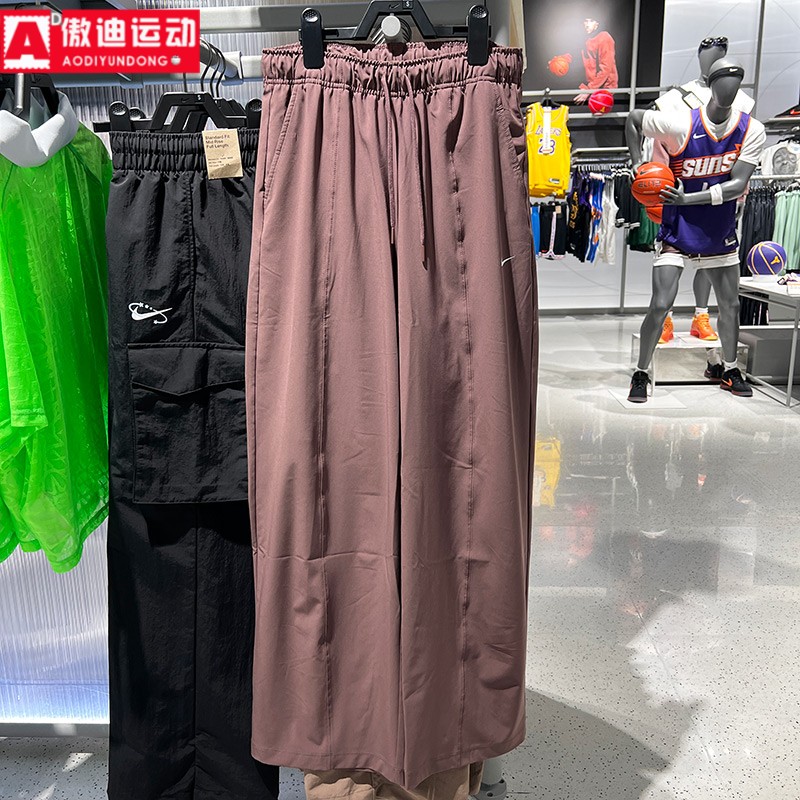 耐克女裤2026夏新款简约纯色梭织阔腿直筒运动休闲长裤IQ0343-502