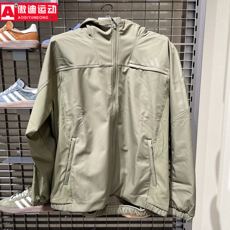 阿迪达斯男装夹克2025冬新款户外保暖休闲运动连帽风衣外套KA1305