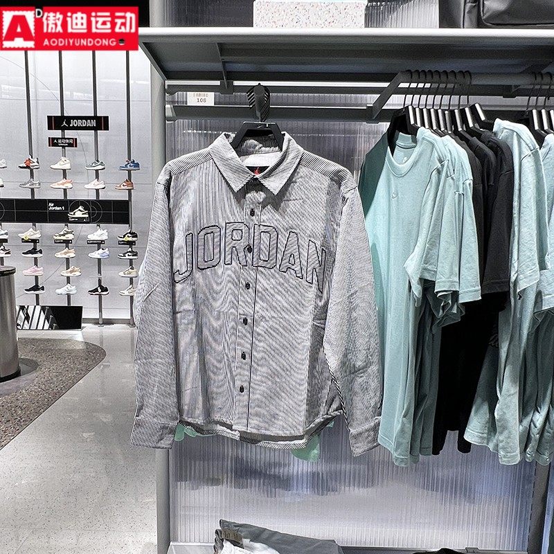 耐克男复古港风宽松翻领衬衫