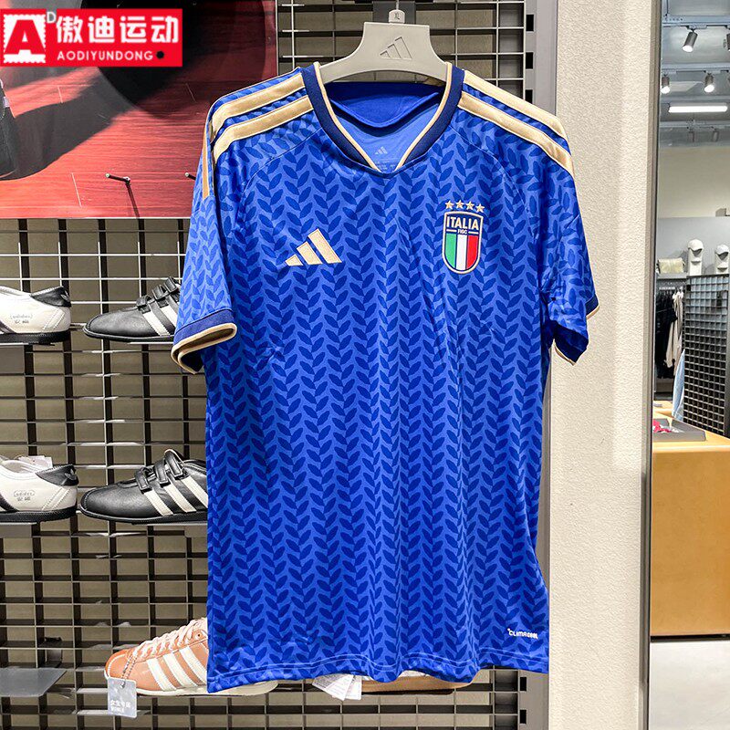 阿迪达斯男装2026夏意大利主场球迷版舒适透气速干短袖T恤JL6937