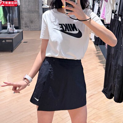 Nike耐克女子2026夏新款户外休闲黑色短裙梭织A字裙子 IR1649-010