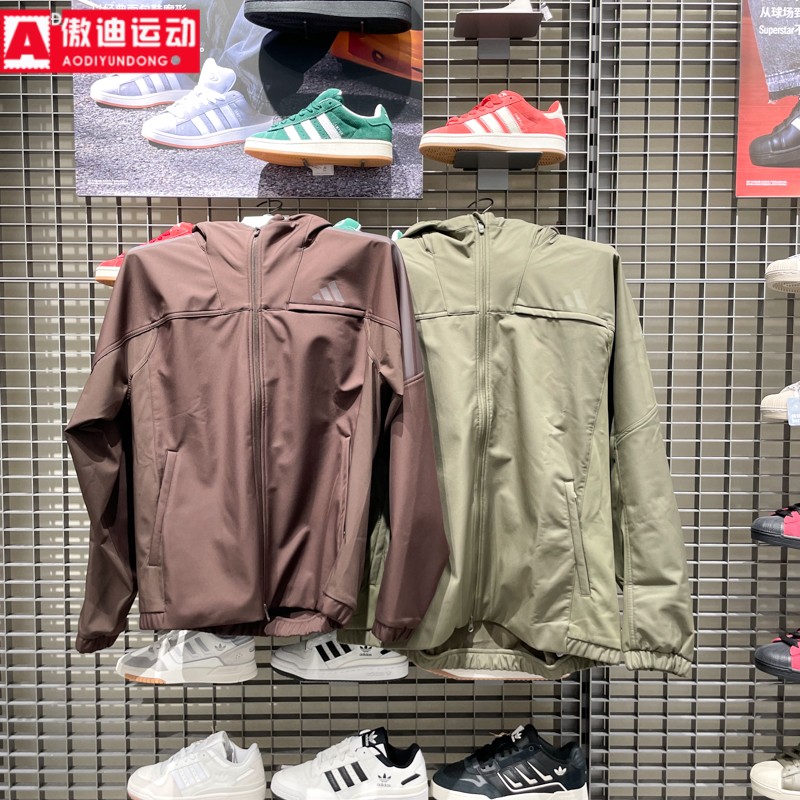 阿迪达斯男装夹克2025冬新款户外防风休闲运动连帽风衣外套KG5180
