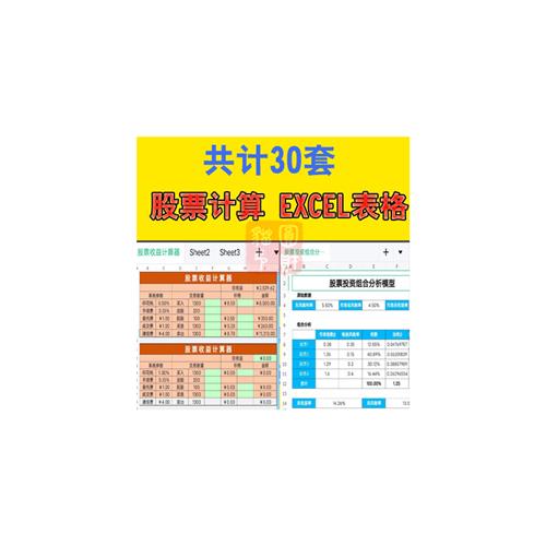 炒股票交易记录计算器投资盈F亏统计分析业绩管理表excel模板