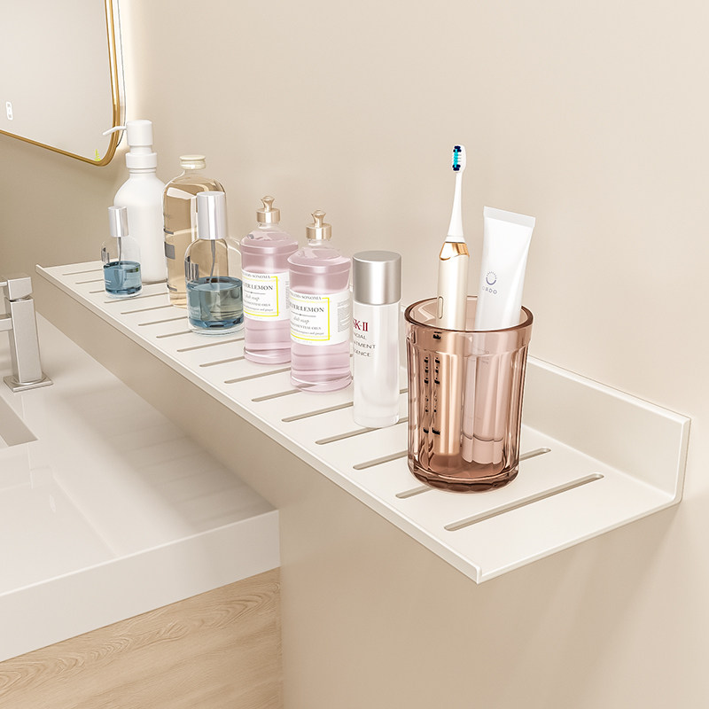 浴室置物架免打孔卫生间洗漱台洗手台盆一字板收纳架墙上镜前架子,家装主材,卫浴置物架,淘宝优惠券,粉丝福利购,淘宝优惠卷