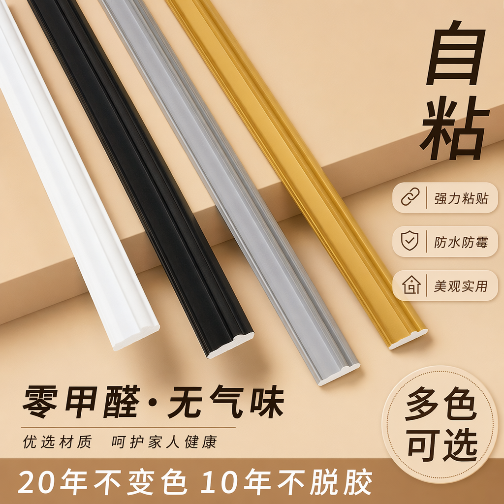 欧式PVC软线条可弯曲相框镜子包边条自粘装饰条背景墙壁画边框条