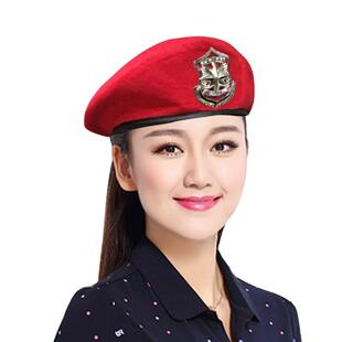 2024新男女水兵舞帽子演出毛呢贝雷帽广场舞活动表演