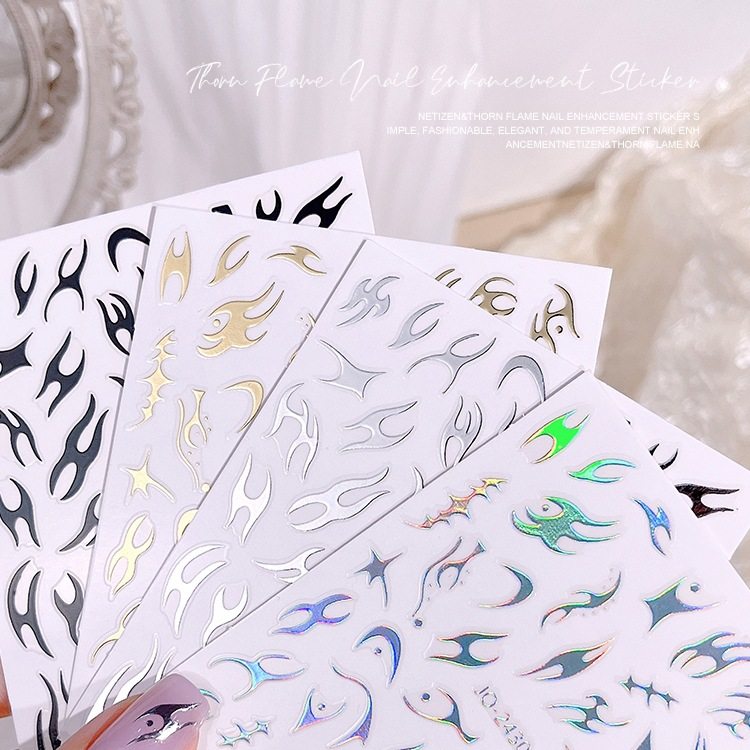 美甲贴纸法式指甲贴火焰闪粉水彩丝带金箔晕染大理石纹指甲背胶贴,彩妆/香水/美妆工具,美甲工具,淘宝优惠券,粉丝福利购,淘宝优惠卷