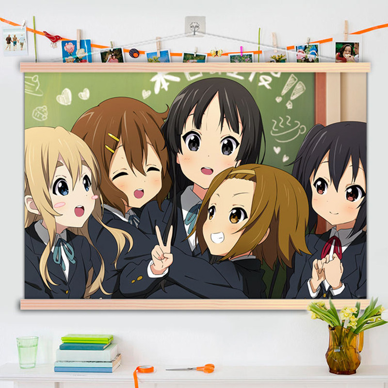 轻音少女动漫挂画实木二次元周边学生宿舍房间挂墙装饰画照片定制