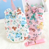 Флоренная одежда для домашних животных кошачья одежда собачья одежда осень и зимняя маленькая собака бишон медведь плюшевый хлопковый жилет с тягой