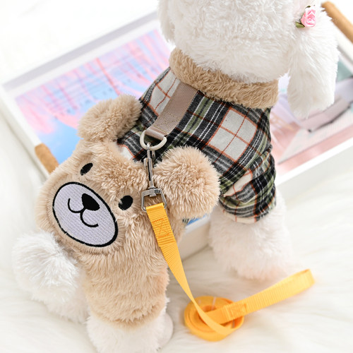 可爱宠物小型犬狗狗冬天衣服四脚牵引绳比熊泰迪加厚保暖秋冬棉衣