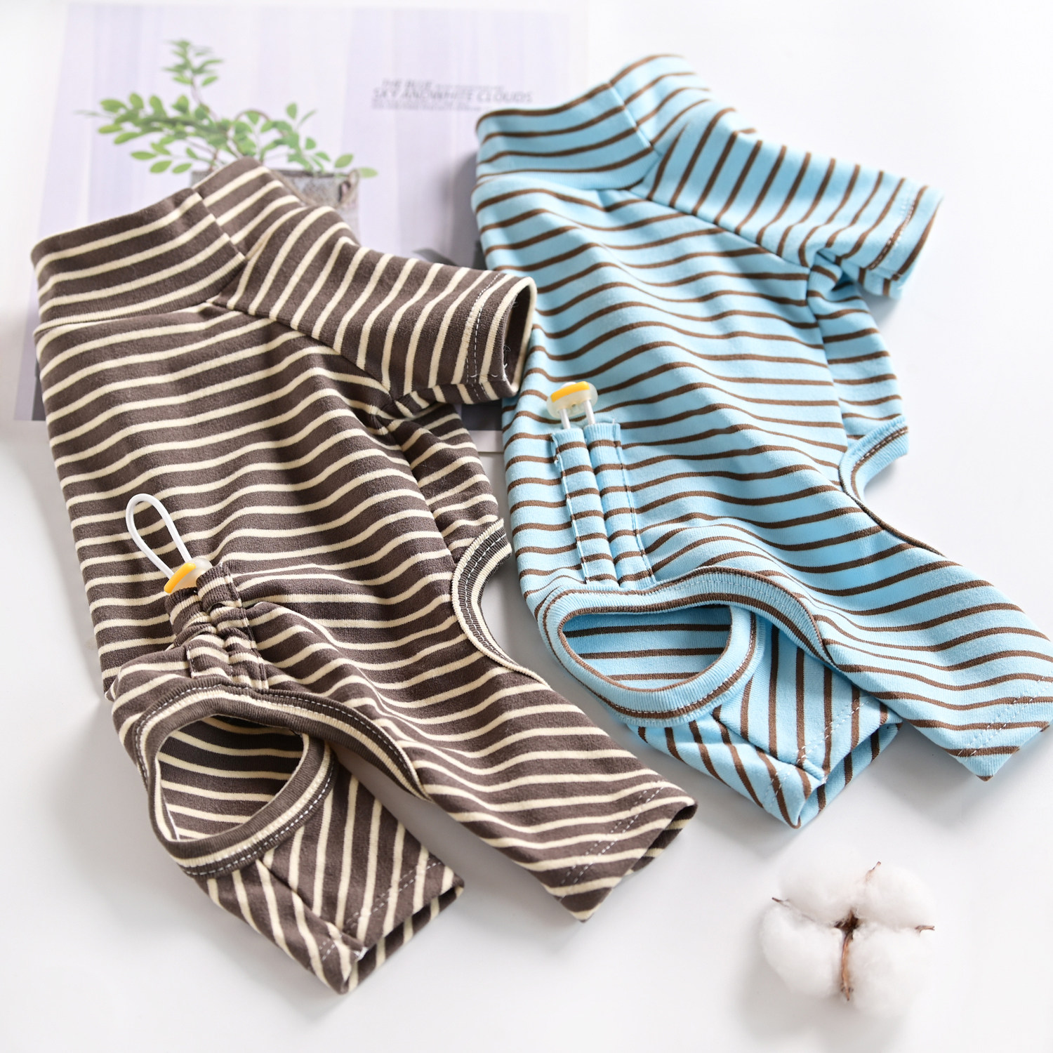 德绒宠物狗狗秋季四脚衣服薄款比熊泰迪睡衣打底衫2025春秋家居服