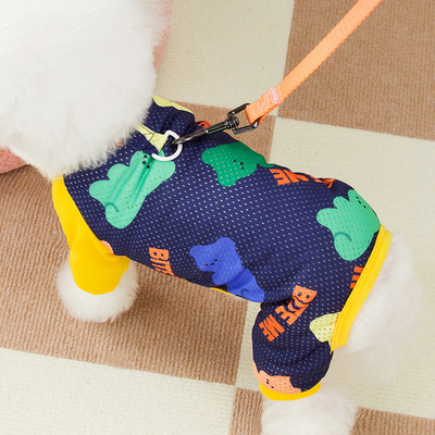 宠物泰迪比熊幼犬小狗狗衣服薄款防脏防晒四脚防掉毛夏季网眼透气