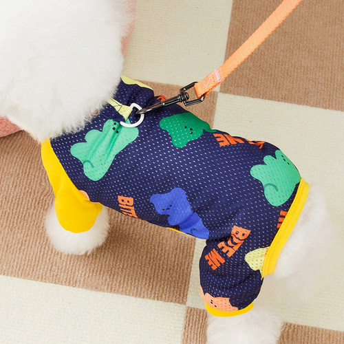 宠物泰迪比熊幼犬小狗狗衣服薄款防脏防晒四脚防掉毛夏季网眼透气