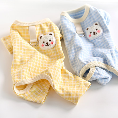 舒适德绒宠物狗狗衣服家居四脚春秋装2025小型犬泰迪比熊夏天睡衣