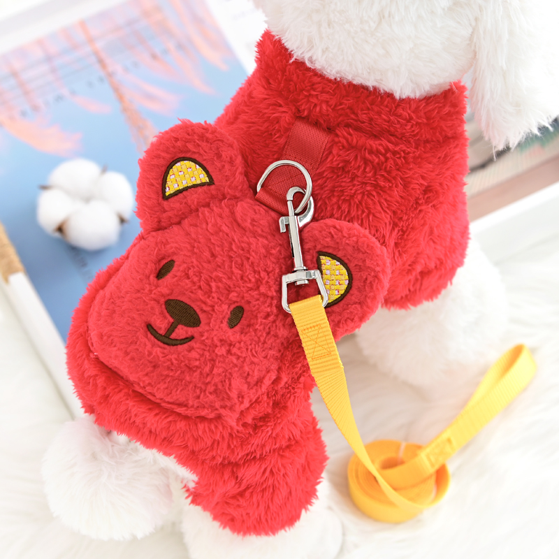 加厚保暖珊瑚绒狗狗衣服四脚秋冬