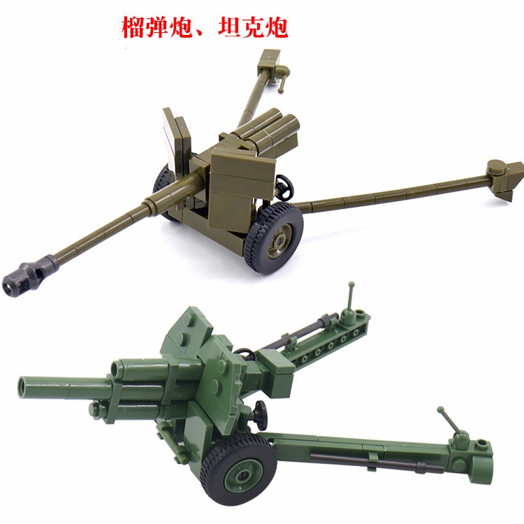 二战军事人仔武器配件榴弹炮模型