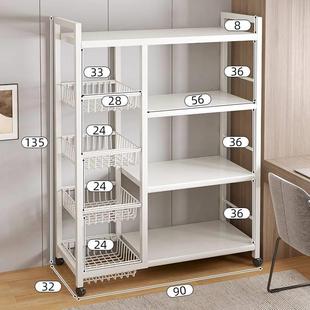 厨房置物架落地多层蔬菜篮子收纳架多功能微波炉烤箱货架储物架子