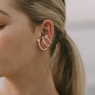 My Rosebar繁星耳夹五角星珍珠耳夹戒指小众设计师品牌三圈耳骨夹