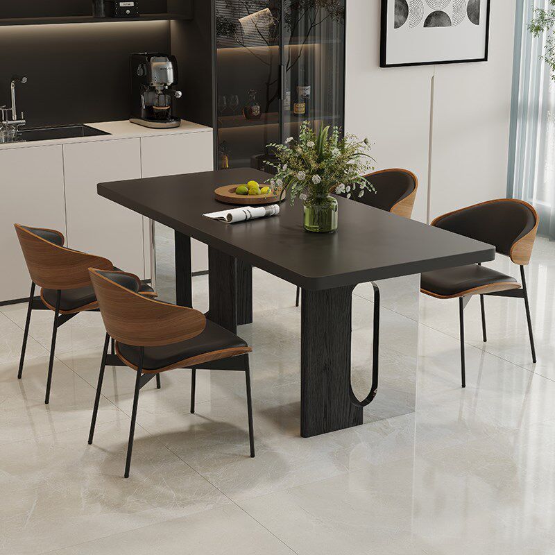 精选政府补贴新款岩板餐桌不锈钢加厚F实木饭桌高级感设计师国补