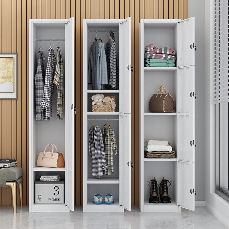 精选单门更衣柜办公室宿舍带锁y员工更衣柜钢制更衣箱员工柜收纳