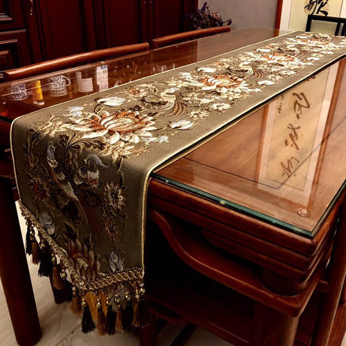 精选欧式a茶几电视柜奢华桌旗中式禅意美式餐桌旗布轻奢高端现代