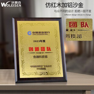精选商会协会副会长牌匾牌定制z优秀员工团队表彰周年奖牌木质铜