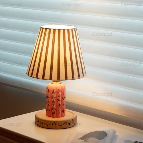 精选繁花似锦碎花台灯美式乡村田园现代简约卧室T床头民宿氛围灯