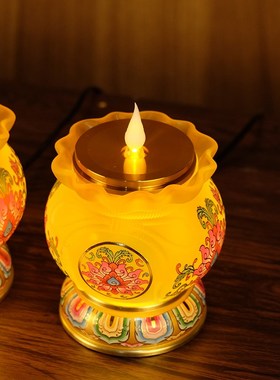精选新款ledi琉璃佛前供灯家用菩萨观音长明灯供灯神台灯仿真电池