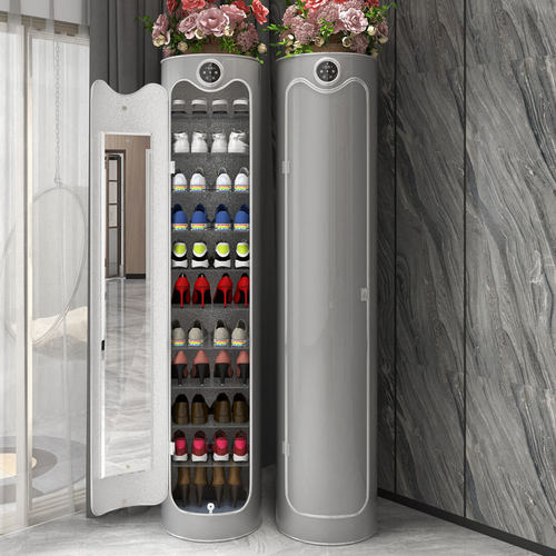 精选智能杀菌消毒360度旋转鞋柜新款 圆形圆柱形W家用门口鞋架