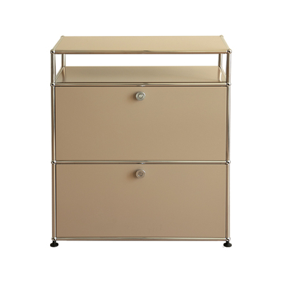 精选UnicaFurn中古USM双层小边柜ins现代简约T不锈钢收纳储物斗柜