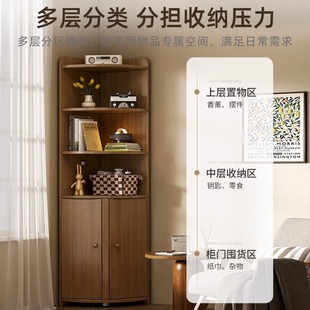 转角柜墙角三角形置物架客厅柜子储物卧T室角落拐角收纳 优选中式