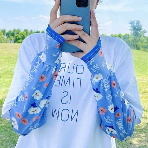 夏季防晒冰丝袖套神器冰袖宽松女2025新款手套薄款开车紫外线大码