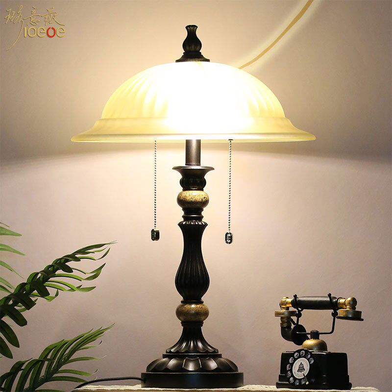 优选欧式台灯叠翠流金民国风玻璃灯罩怀旧复古卧S室书房客厅床头