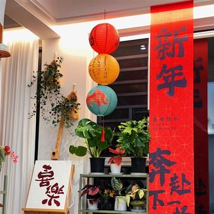 新年新年灯笼挂饰装饰场s景布置新款过年春节元旦家庭客厅挂件气