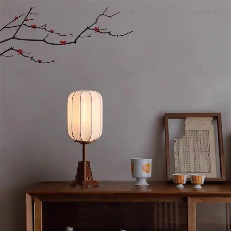 精选新中式落地灯客厅茶室u侘寂书房卧室床头灯中国风禅意实木覆