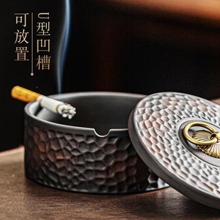 潮p流家用客厅防飞灰带盖办公室大气简约复古 精选烟灰缸创意个性