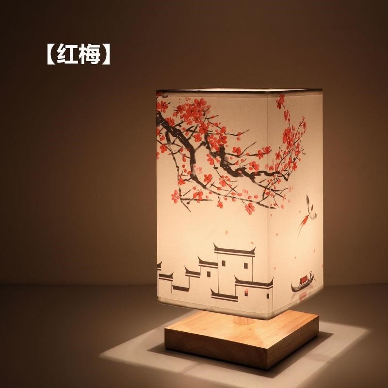 优选中国风ins风复古简约创意小夜灯卧J室温馨床头网红新中式实木