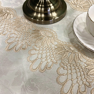轻奢蕾丝茶几布餐桌台布防尘盖巾四 精选布艺桌布长方k形家用欧式