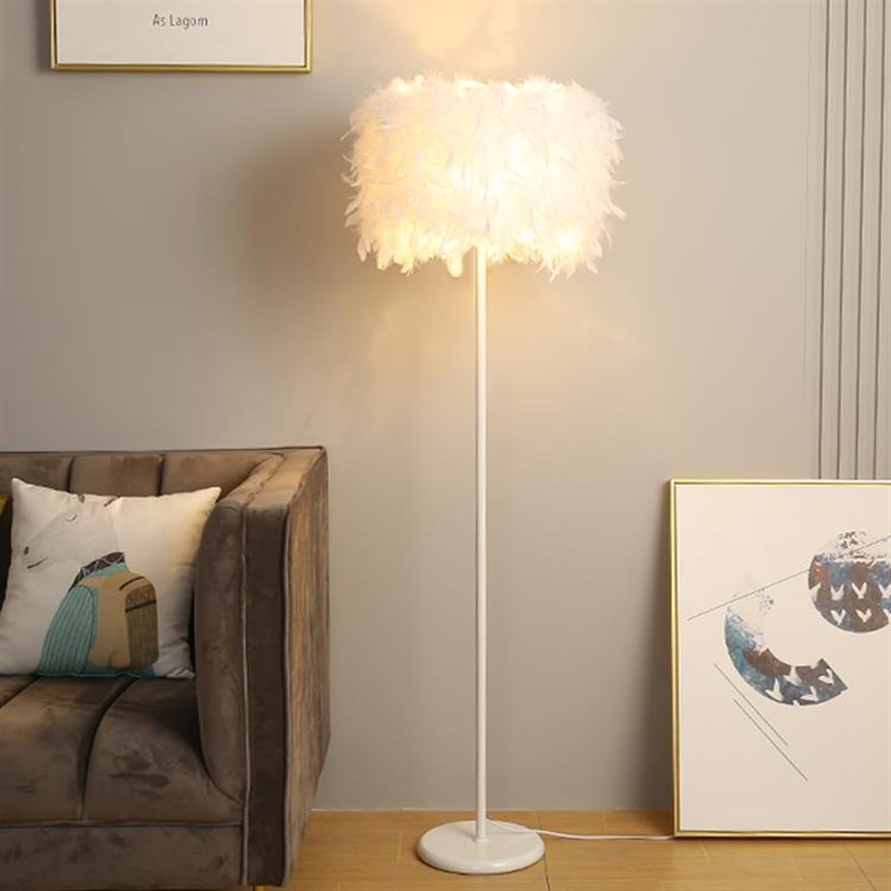 优选落地灯cins风羽毛卧室公主北欧客厅创意立式台灯具灯饰网红床