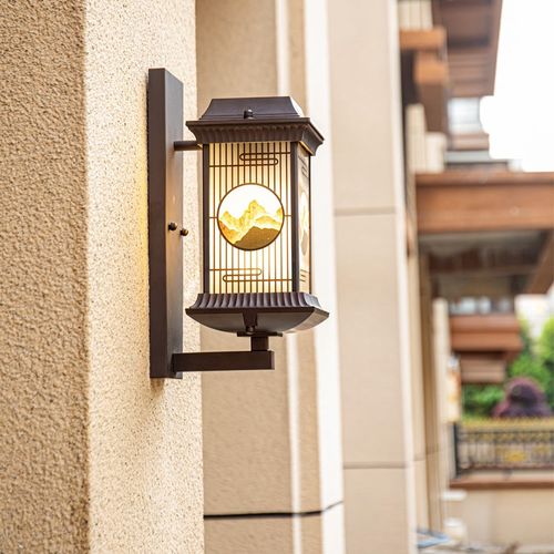 优选太阳能c户外壁灯防水庭院走廊过道阳台灯中式别墅大门LED室外